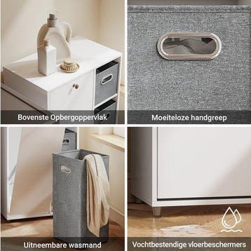 2dekans | SoBuy Badkamermeubel met wasmand, Opbergkast met 2, Ophalen of Verzenden, Zo goed als nieuw