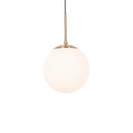 Art Deco hanglamp goud met opaal glas - Flore, Huis en Inrichting, Lampen | Hanglampen, Verzenden, Nieuw, Design