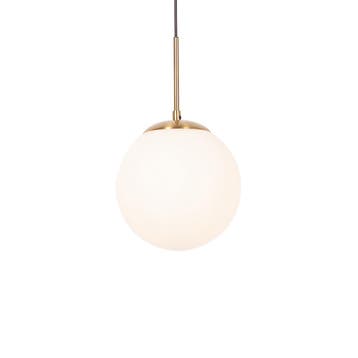 Art Deco hanglamp goud met opaal glas - Flore, Huis en Inrichting, Verzenden, Nieuw, Design