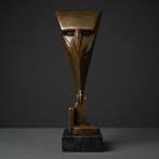 Beeld, Uil 28.5 cm - 28.5 cm - Brons, Marmer
