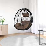 vidaXL Hangende ei-stoel Koffiebruin 91,5 x 54,5 x 107 cm, Verzenden, Nieuw, Rotan