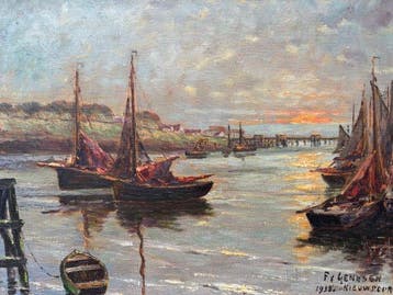 Frans Van Genesen (1887-1961) - Havengezicht Nieuwpoort