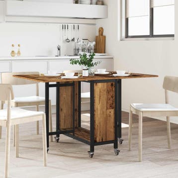 vidaXL Opvouwbare eettafel met wielen 130 x 80 x 76,5 cm, Verzenden, Nieuw