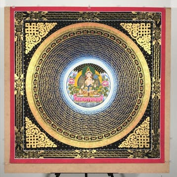 105 cm - Large Painting of Tibetan Tradition - Mandala