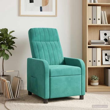 vidaXL Relaxfauteuil Turquoise fluweel, Huis en Inrichting, Verzenden, Nieuw