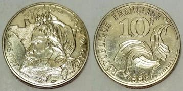 France Gadoury 824 10 Francs 1986 Type Jimenez Variete Br..., Verzenden