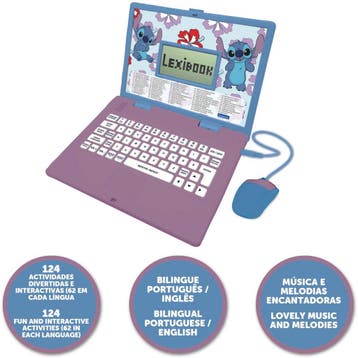 Stitch Tweetalige educatieve laptop met 124 activiteiten, Ophalen of Verzenden, Zo goed als nieuw