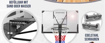 Basketbalhoepel outdoor in hoogte verstelbaar 135 -305 cm..., Verzenden, Nieuw