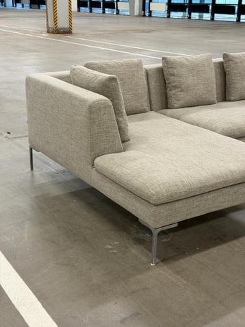 BB Italia Charles Bank | Shitake | NIEUWSTAAT + Garantie, 250 tot 300 cm, Ophalen of Verzenden, Zo goed als nieuw, Bank Hoekbank Bankstel Bankje Loungebank Banken Chaise Lounge 