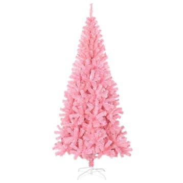 vidaXL Kunstkerstboom met standaard 210 cm PVC roze, Verzenden, Nieuw