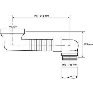 Riko Sprongbocht Verstelbaar 15-35cm - Inbouwhoogte 80mm -, Ophalen of Verzenden, Nieuw