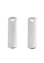 2 x Metalen naamlabel hangers rechthoek 22x6mm platinum k..., Ophalen of Verzenden, Nieuw, Bedel
