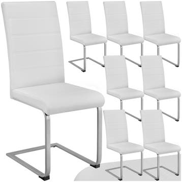 Sledestoelen, kunstleer - wit, Set van 8, Huis en Inrichting, Verzenden, Nieuw