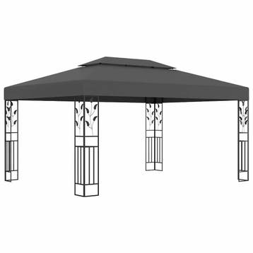vidaXL Prieel met dubbel dak 3x4 m antraciet, Verzenden, Nieuw