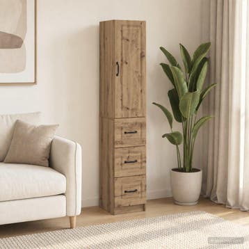 vidaXL Kastenset 2 st 33 x 34,5 x 87 cm Bewerkt hout, Verzenden, Nieuw