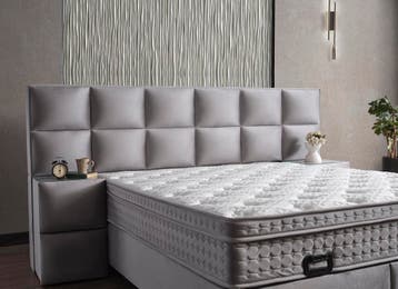 Opberg Boxspring Zand - diverse maten, Verzenden, Nieuw, Tweepersoons