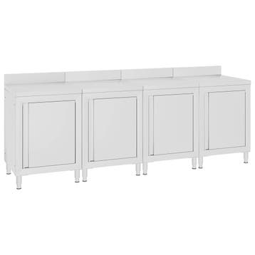vidaXL Werktafelkast commercieel 240x60x96 cm roestvrij, Zakelijke goederen, Verzenden
