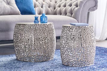 Set van 2 filigrane design salontafels ABSTRACT LEAF antiek, Huis en Inrichting, Ophalen of Verzenden, Nieuw