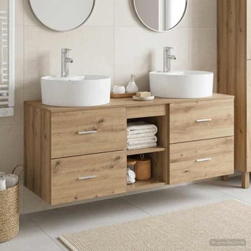 vidaXL Badkamerkastenset 3 st Artisanaal eiken 49,5 x 44,5 x, Verzenden, Nieuw