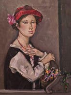 Ciro Adrian Ciavolino (1932) - Donna con fiori