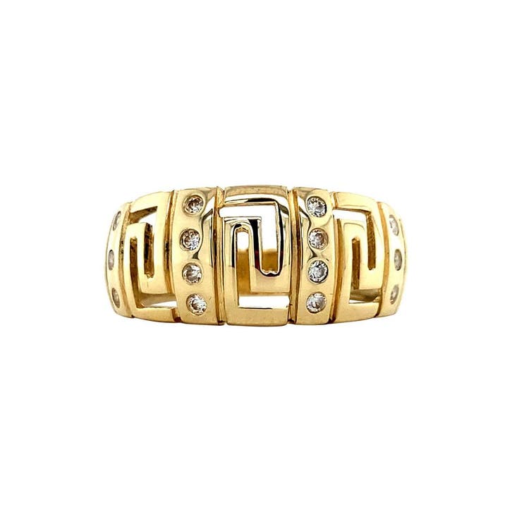 Vintage ring met zirkonia 12 krt, Sieraden, Tassen en Uiterlijk, Ringen, Ophalen of Verzenden
