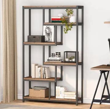 Industriële Stellingkast – 5-Laags Boekenkast Vintage Bruin, Huis en Inrichting, Kasten | Stellingkasten, Verzenden, Nieuw