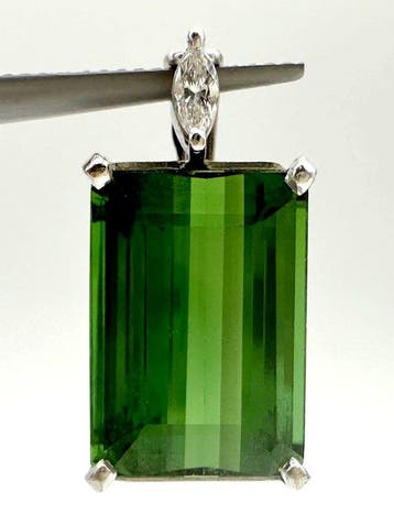 Zonder minimumprijs - Hanger - 18 karaat Witgoud - 7.48ct.