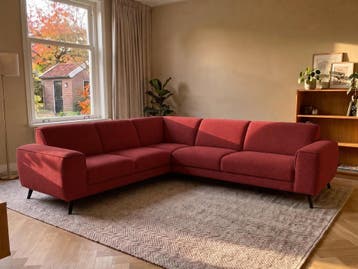 Hoekbank Zwolle - hoekbanken - Rood, Huis en Inrichting, Nieuw, 150 cm of meer, Stof, 200 tot 250 cm