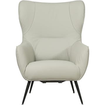 Set van 2 Leren fauteuils Flair - Toledo Perle (lichtgrijs), Nieuw, Ophalen of Verzenden, 75 tot 100 cm, Leer