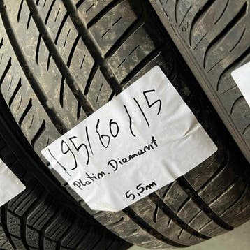 2 x Platin 195-60-15 Zomerbanden 5,5mm, Gebruikt, 15 inch, Ophalen of Verzenden, Band(en)