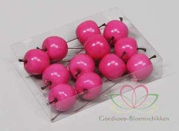 Appel op draad Pink hoogglans 35 mm ca. 12 stuks, Ophalen of Verzenden, Nieuw