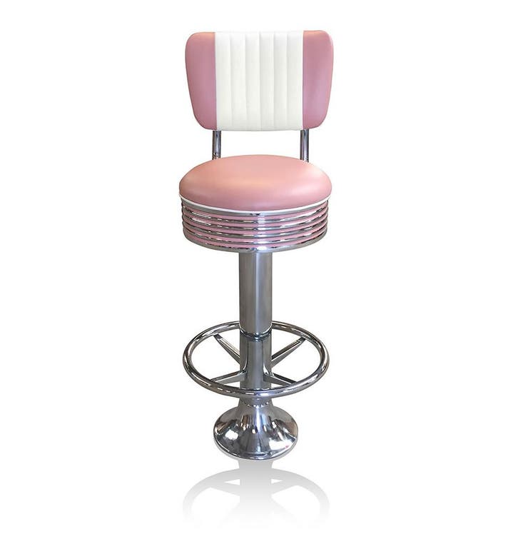 Bar stool BS-27 CB Dusty Rose with footring-Hout, Huis en Inrichting, Barkrukken, Ophalen