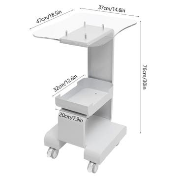 Salonwagen met glazen blad en opbergmand mobiel kar, Verzenden, Nieuw