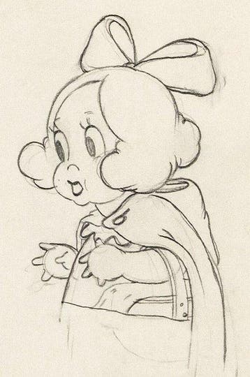 Walt Disney – Roodkapje-animatie tekening - The Big Bad Wolf, Nieuw
