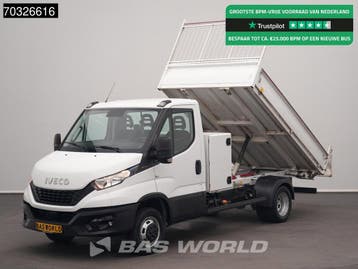 Iveco Daily 35C16 3.0L Kipper met Kist Dubbellucht 3,5t Trek, Stof, Gebruikt, Euro 6, Iveco