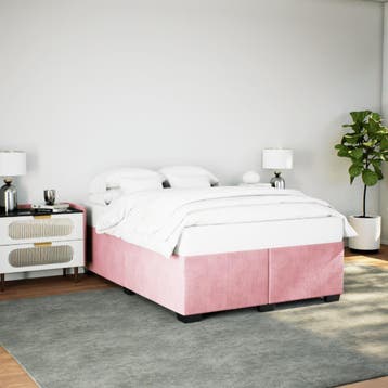 vidaXL Bedframe fluweel roze 160x200 cm, Verzenden, 200 cm, Stof, 160 cm