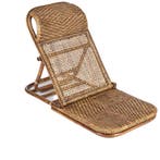 Bazar Bizar Rattan Vloer Lounger - Donker Noten - Nieuw in, Huis en Inrichting, Stoelen, Ophalen of Verzenden, Nieuw, Bruin