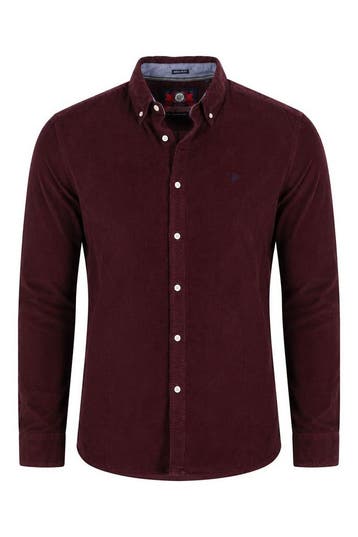 Superdry Shirt Classic Needle Corduroy Bordeaux maat M Heren, Verzenden, Nieuw, Rood, Superdry