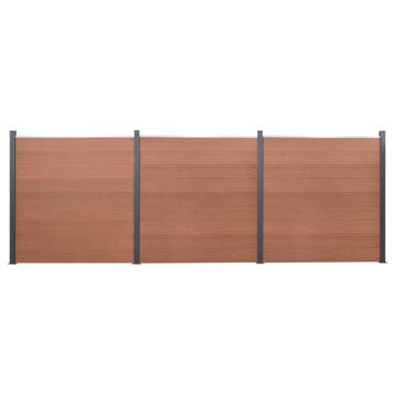 vidaXL Schuttingpaneelset 526x186 cm HKC bruin, Verzenden, Nieuw, Kunststof, 1 tot 2 meter