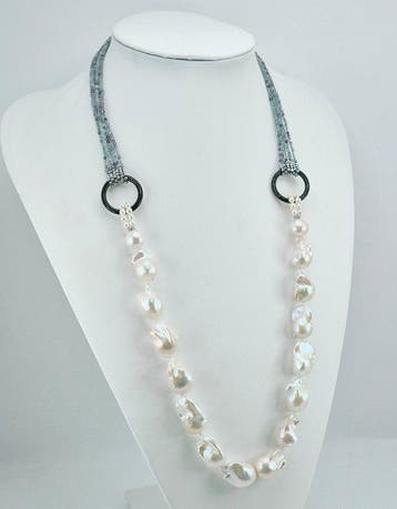 Quarzo - Halsketting - Kwarts en barokparels