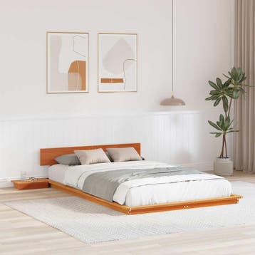 vidaXL Bedframe Bruin 120 x 200 cm Hout, Bruin, Verzenden, Nieuw, Twijfelaar