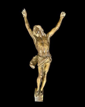 Grand Corpus Christi - 70 cm - 25 kg - Verguld brons -, Antiek en Kunst