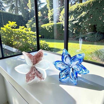 Tafelmiddenstuk (2) - Glas - Bloemen in Kunstglas, Antiek en Kunst
