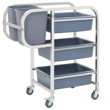 vidaXL Keukenwagen met kunststof containers 82x43,5x93 cm, Verzenden, Nieuw
