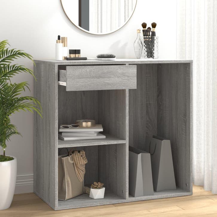 vidaXL Cosmeticakast 80x40x75 cm bewerkt hout grijs sonoma, Huis en Inrichting, Kasten | Overige, Nieuw, Verzenden