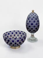 Fabergé - dekselvaas (2) - Kristal, Metaal