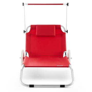 Ligbed Kreta Rood Alu met wielen (Ligbed - Lounge), Verzenden, Nieuw