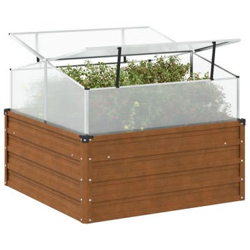 vidaXL Plantenbak met kasvormig weervast staal, Tuin en Terras, Verzenden, Nieuw, Metaal