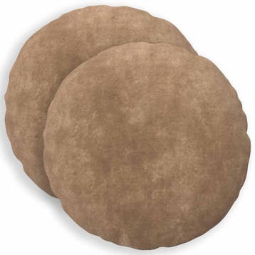 vidaXL Kussensloop 2 pcs HEERLEN Taupe Ø 30 cm Microfiber, Verzenden, Nieuw