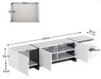Wit/Zwart TV-meubel 190 cm – Lowboard met Lades en Deuren, Huis en Inrichting, Kasten | Televisiemeubels, Verzenden, Nieuw